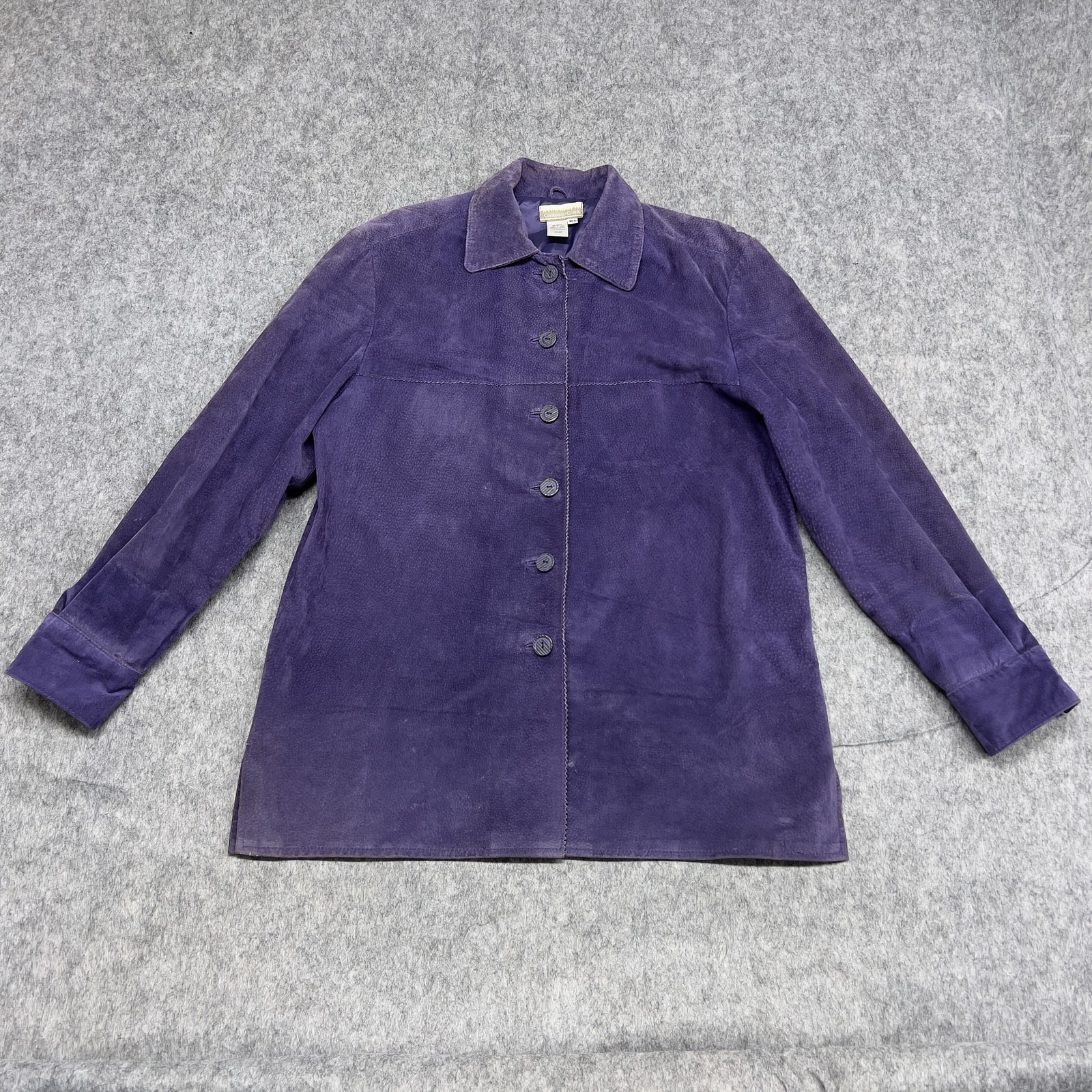 Coldwater Creek Jacket Womens Medium Suede Button Front Lined Coat